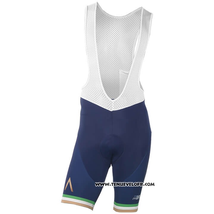 2018 2019 Maillot Ciclismo Aqua Bleue Sport Champion Irlande Manches Courtes et Cuissard